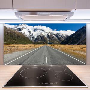 Nástenný panel  Cesta hory sneh krajina 100x50 cm
