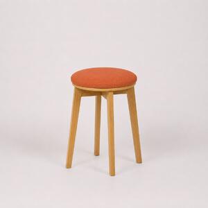 Stima Drevený taburet 02 Vyberte variant ->: Dubový odtieň, Vyberte látku ->: LUX Terracotta 10