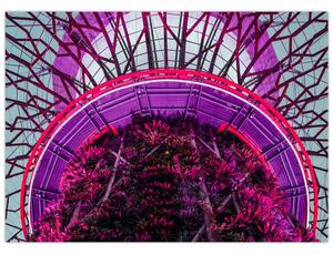 Abstraktný obraz - fialové vetvy (70x50 cm)