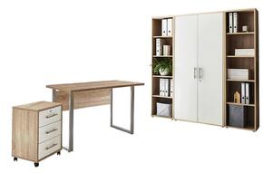 KANCELÁRIA, biela, dub sonoma, MID.YOU - Kancelárske regály, Online Only