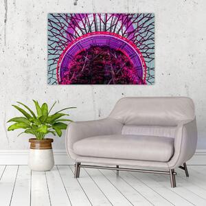 Abstraktný obraz - fialové vetvy (90x60 cm)