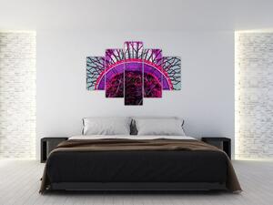 Abstraktný obraz - fialové vetvy (150x105 cm)