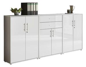 SKRINKA NA DOKUMENTY, sivá, biela s vysokým leskom, 253,2/113,6/33 cm MID.YOU - Online Only kancelárie, Online Only
