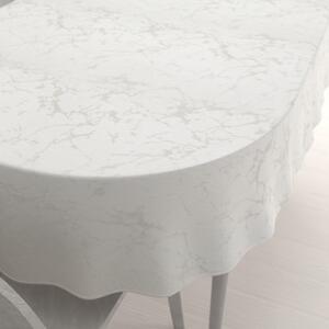 Biante Dekoračný oválny obrus Parma PM-116 Strieborný mramor na krémovom 50x100 cm