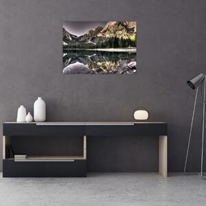 Obraz jazera v horách (70x50 cm)