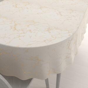 Biante Dekoračný oválny obrus Parma PM-115 Zlatý mramor na béžovom 80x120 cm