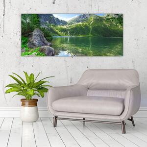 Obraz jazera v Tatrách (120x50 cm)