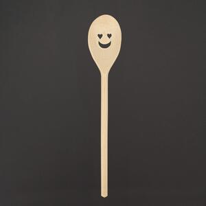 AMADEA Drevená vareška s tvárou, masívne drevo, dĺžka 30 cm