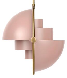 Závesné svietidlo GUBI Multi-Lite, Ø 36 cm, mosadz/ružová