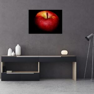 Obraz jablká na čiernom pozadí (70x50 cm)