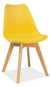 Signal Jedálenská stolička: KRIS BUK SIGNAL - stoličky/ kreslá: drevo buk/ ekokoža biela