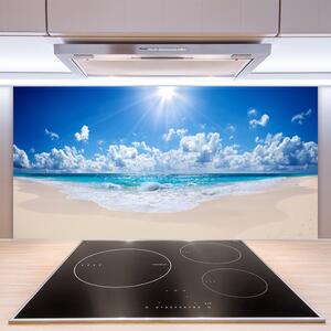 Sklenený obklad Do kuchyne Pláž more slnko krajina 100x50 cm