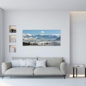 Obraz zasnežených hôr (120x50 cm)