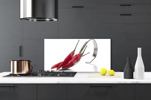 Sklenený obklad Do kuchyne Chilli lyžica kuchyňa 100x50 cm