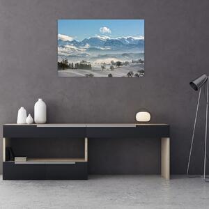 Obraz zasnežených hôr (90x60 cm)