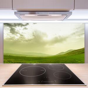 Sklenený obklad Do kuchyne Lúka príroda zelený výhľad 100x50 cm