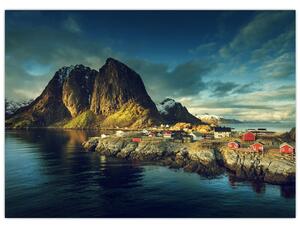 Obraz rybárskej dediny v Nórsku (70x50 cm)
