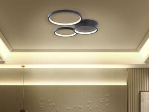 Stropné svietidlo čierne oceľové hliníkové integrované LED svetlo trojité okrúhle moderné svetlo elegantný dizajn