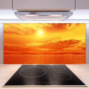 Sklenený obklad Do kuchyne Slnko more príroda 100x50 cm