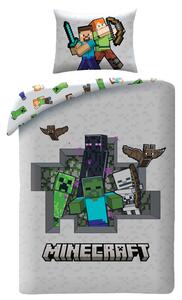 DETSKÉ OBLIEČKY Z MIKROVLÁKNA MINECRAFT 140X200 CM, 1 KS 70X90 CM VZOROVANÉ