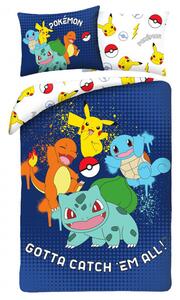 DETSKÉ OBLIEČKY Z MIKROVLÁKNA POKEMON 140X200 CM, 1 KS 70X90 CM VZOROVANÉ