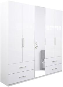 ŠATNÍKOVÁ SKRIŇA, biela, biela s vysokým leskom, 224/211/55 cm Boxxx - Skrine, Online Only