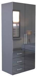 ŠATNÍKOVÁ SKRIŇA, antracitová, antracitová s vysokým leskom, 98/219/59 cm Carryhome - Skrine, Online Only