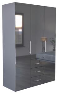 ŠATNÍKOVÁ SKRIŇA, antracitová, antracitová s vysokým leskom, 147/219/59 cm Carryhome - Skrine, Online Only