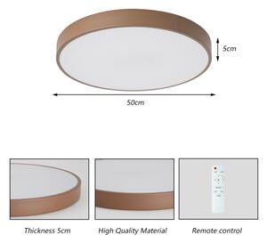 Brilagi - LED stmievateľné stropné svietidlo POOL LED/60W/230V 3000-6000K 50 cm hnedé + diaľkové ovládanie