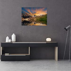 Obraz - Odraz v horskom jazere (70x50 cm)