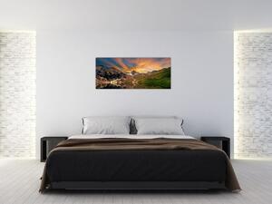 Obraz - Odraz v horskom jazere (120x50 cm)
