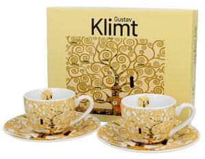 Duo Porcelánová šálka s podšálkou Klimt Ecru Tree Of Life 90 ml sada 2ks