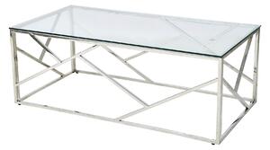 KONFERENČNÝ STOLÍK, číra, strieborná, kov, sklo, 120/60/45 cm Livetastic - Stolíky do obývačky, Online Only