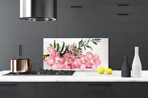 Sklenený obklad Do kuchyne Orchidea kvety kúpele 100x50 cm