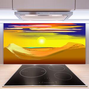Sklenený obklad Do kuchyne Púšť sĺnk umenie 100x50 cm