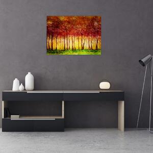 Obraz - Maľba listnatého lesa (70x50 cm)