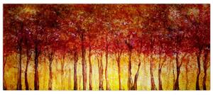 Obraz - Maľba listnatého lesa (120x50 cm)