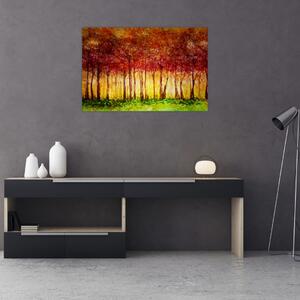 Obraz - Maľba listnatého lesa (90x60 cm)
