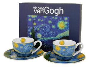 Porcelánová šálka s podšálkou Van Gogh Starry Night 90 ml sada 2ks