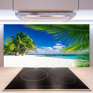 Sklenený obklad Do kuchyne Tropická pláž more výhľad 100x50 cm