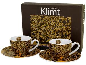 Porcelánová šálka s podšálkou Klimt Tree Of Life 90 ml sada 2ks