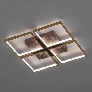 Stropné LED svietidlo Pix hnedé 4-pl. 54x54 cm