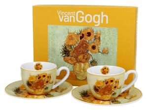 Porcelánová šálka s podšálkou Van Gogh Sunflowers 90 ml sada 2ks