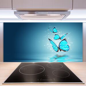 Sklenený obklad Do kuchyne Motýle voda umenie 100x50 cm