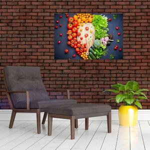 Obraz - Stôl plný zeleniny (90x60 cm)