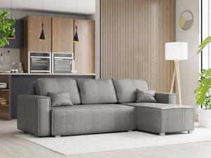 Svetlosivá rohová pohovka SMART COSARO, obojstranná + 2 vankúšiky ZADARMO