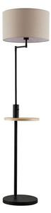 Lindby - Zinia Stojaca Lampa Black/Grey/Wood