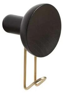 Woud - Around Háčik na kabát Large Black/Oak/Brass