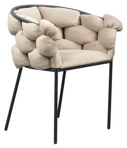 Kondela Jedálenské kreslo, sivohnedá Taupe Velvet látka/čierna, DOROTA