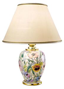 Stolná lampa Giardino Panse kvetinová potlač Ø25cm